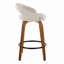 Tabouret de comptoir à hauteur fixe avec pivot en bois de noyer et tissu avec repose-pieds rond en métal noir - ensemble de 2