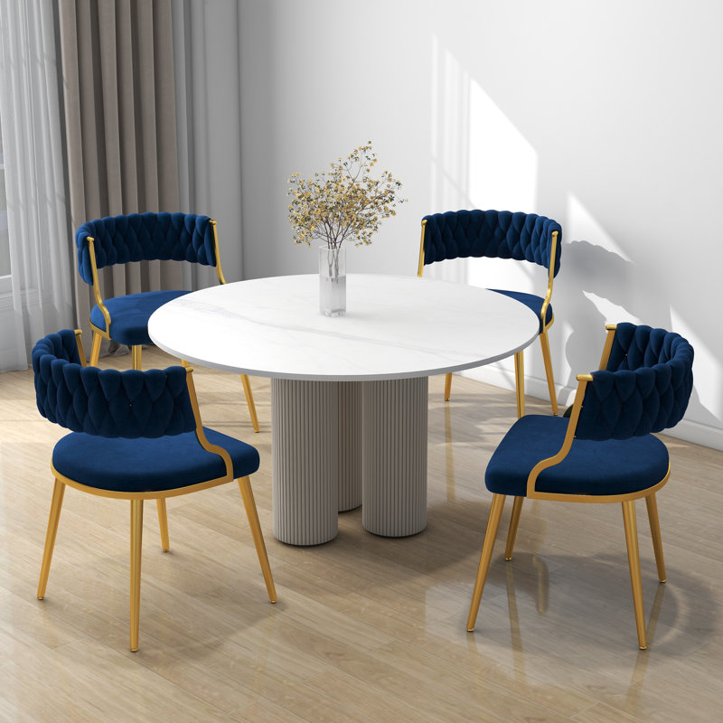Christal Upholstery Dining Chair, Navy Blue
