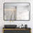 Black Metal Framed Rectangular Bathrrom Mirror for Wall