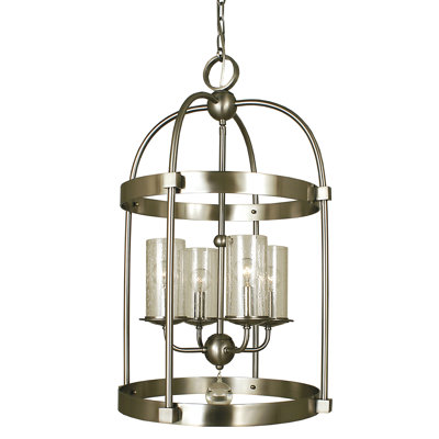 Lustre cylindrique 4 lumières lanterne Reepham