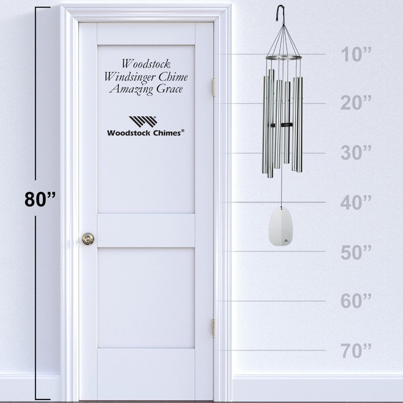 Carillon Bells of Paradise ™, H 23,75 po x l 3,25 po x P 9,25 po, Argenté / blanc