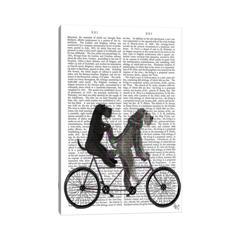 Schnauzer Tandem, Print BG by Fab Funky - Wrapped Canvas Painting, 66.04 cm H x 45.72 cm W x 3.175 cm D