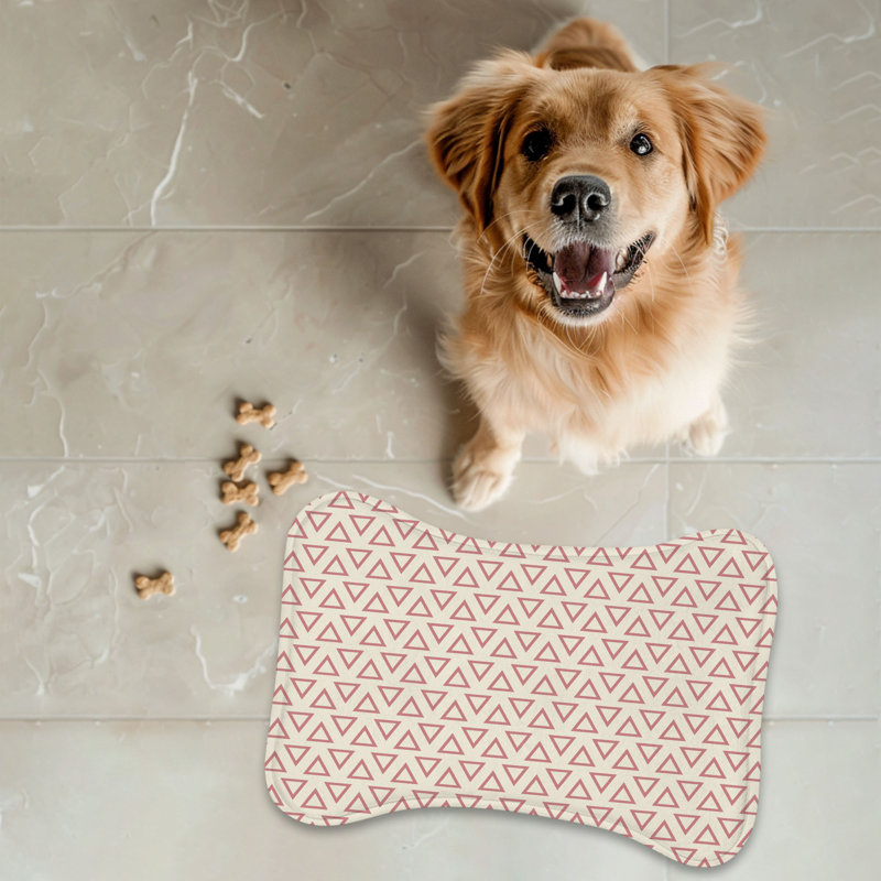 Cherry Beige - 1 Piece Bone Shape Feeding Mat Anti-Skid Placemat