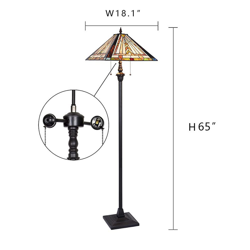 Lampe sur pied traditionnelle 65 po Tiffany