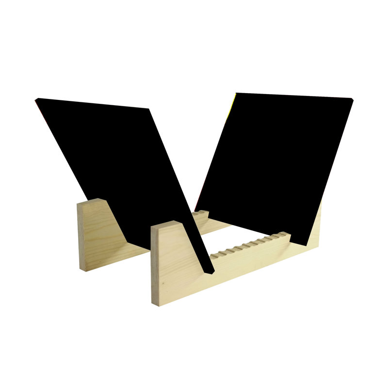 Vinyl Record Storage Album Display Holder LP Organizer Tabletop LP Stand Pine Base, Black