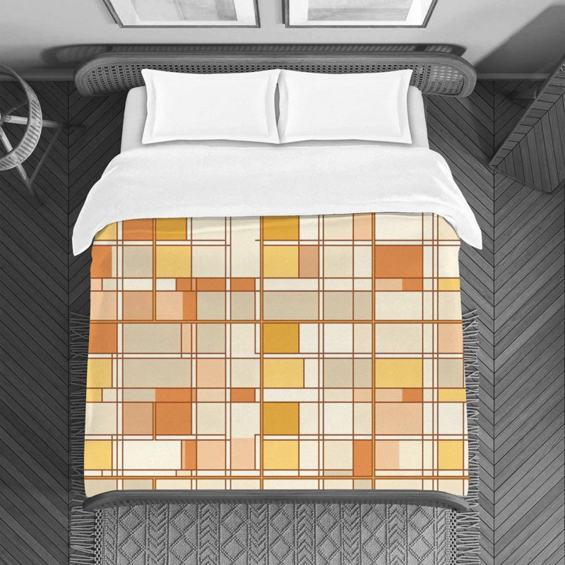 Housse de couette à motif géométrique Mondrian Bedding 4543, Housse de couette pour lit simple