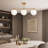 Modern 3-Light Semi Flush Mount Ceiling Light with Opal Glass Globes and Gold Metal Frame, E26 Base