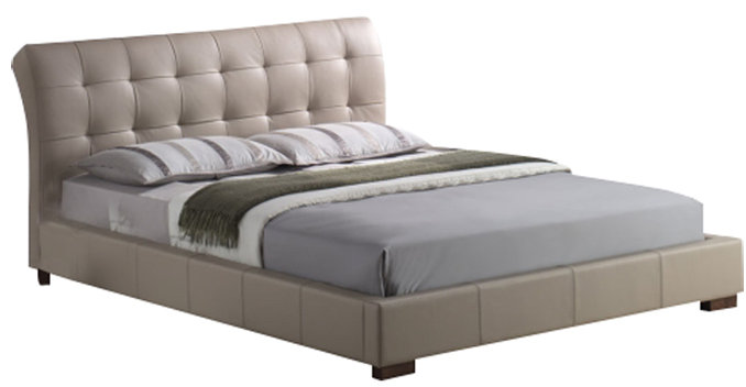 Upholstered Bed, Double (4'6), Stone