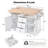 Kitchen Island With 2 Drop Leaf, Power Outlet, Spice & Towel Rack And 3 Drawers