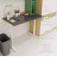 Bureau d'étude à hauteur ajustable (100 x 60 cm) - Bureau compact multifonctionnel pour enfants et adultes, plateau de table gris à cadre blanc pour bureau à domicile-458930256