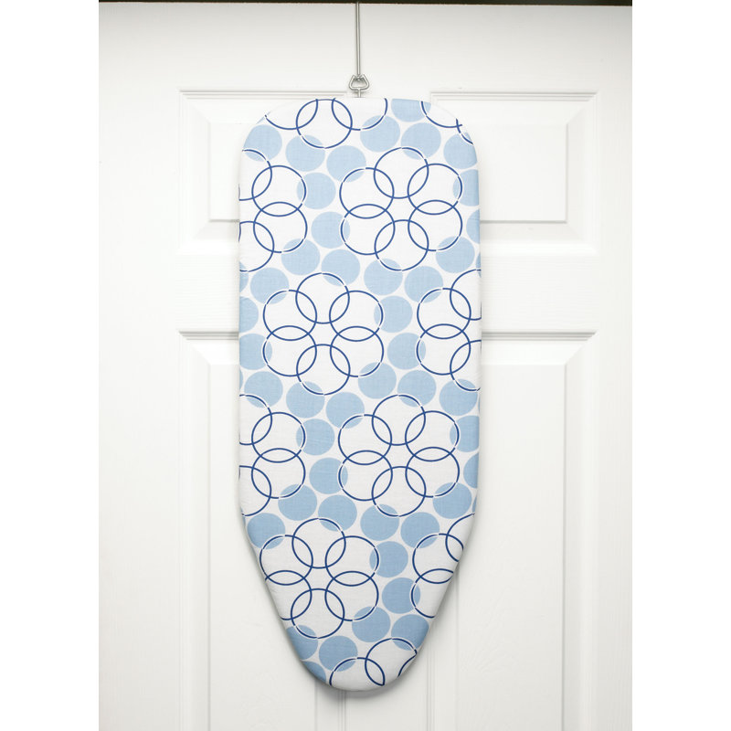 Compact Steel Tabletop Ironing Board with Blue Pattern Cover