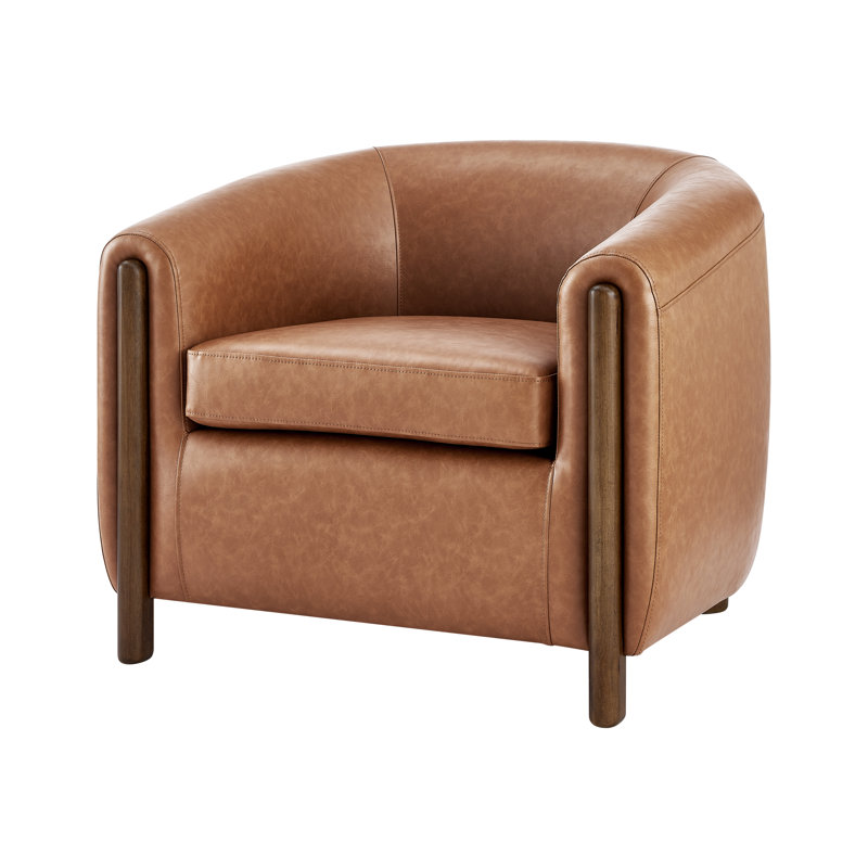 Leamon 2-Piece Upholstered Accent Chair Set, Beige Linen