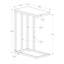 Side Table 18.2"W x 10.2"D x 25.2"H Particle Board 1 Pc Grey C-shaped