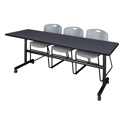 Kobe Flip-Top Training Nesting Table, 2 Zeng Stack Chairs