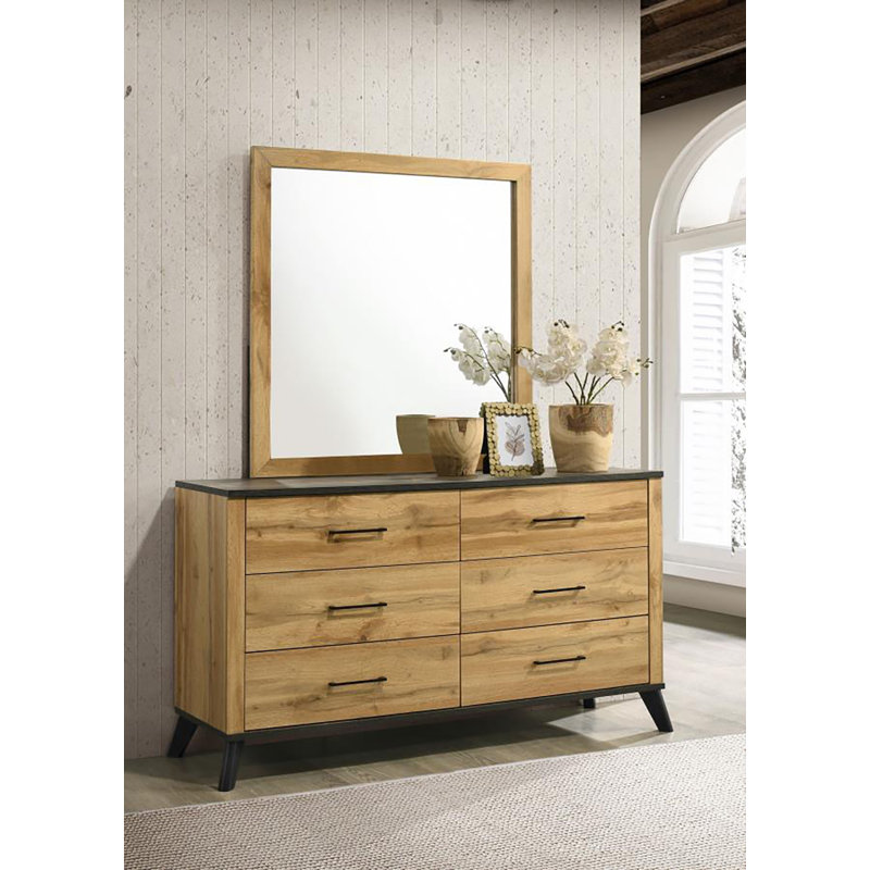 Commode 6 tiroirs avec miroir Nishi