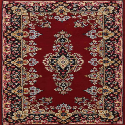 Tapis décoratif rouge/noir Dimarco oriental