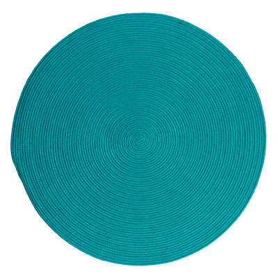 Tapis turquoise tressé AUCIello Port Royale