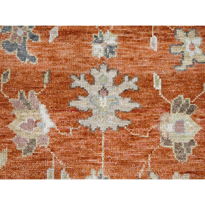 Tapis orange nouvel âge en laine 12 pi x 17 pi 8 po Wishon