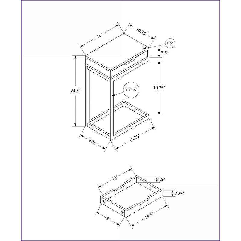 Stratifié blanc peu encombrant Table basse en métal avec tiroir de rangement pour la vie et amp; Chambre à coucher