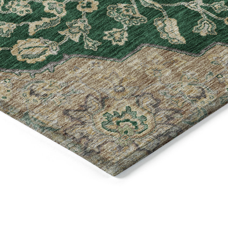 Tapis émeraude intérieur / extérieur lavable à la machine Cicel ACN1151, Rond 8 pi