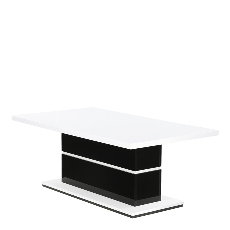 Despain Pedestal Coffee Table, High-gloss white/Black