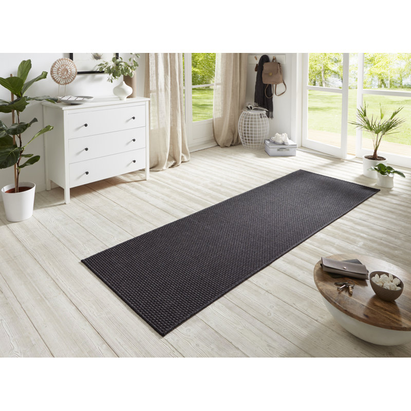 Flatweave Anthracite Rug, Runner 80 x 150 cm