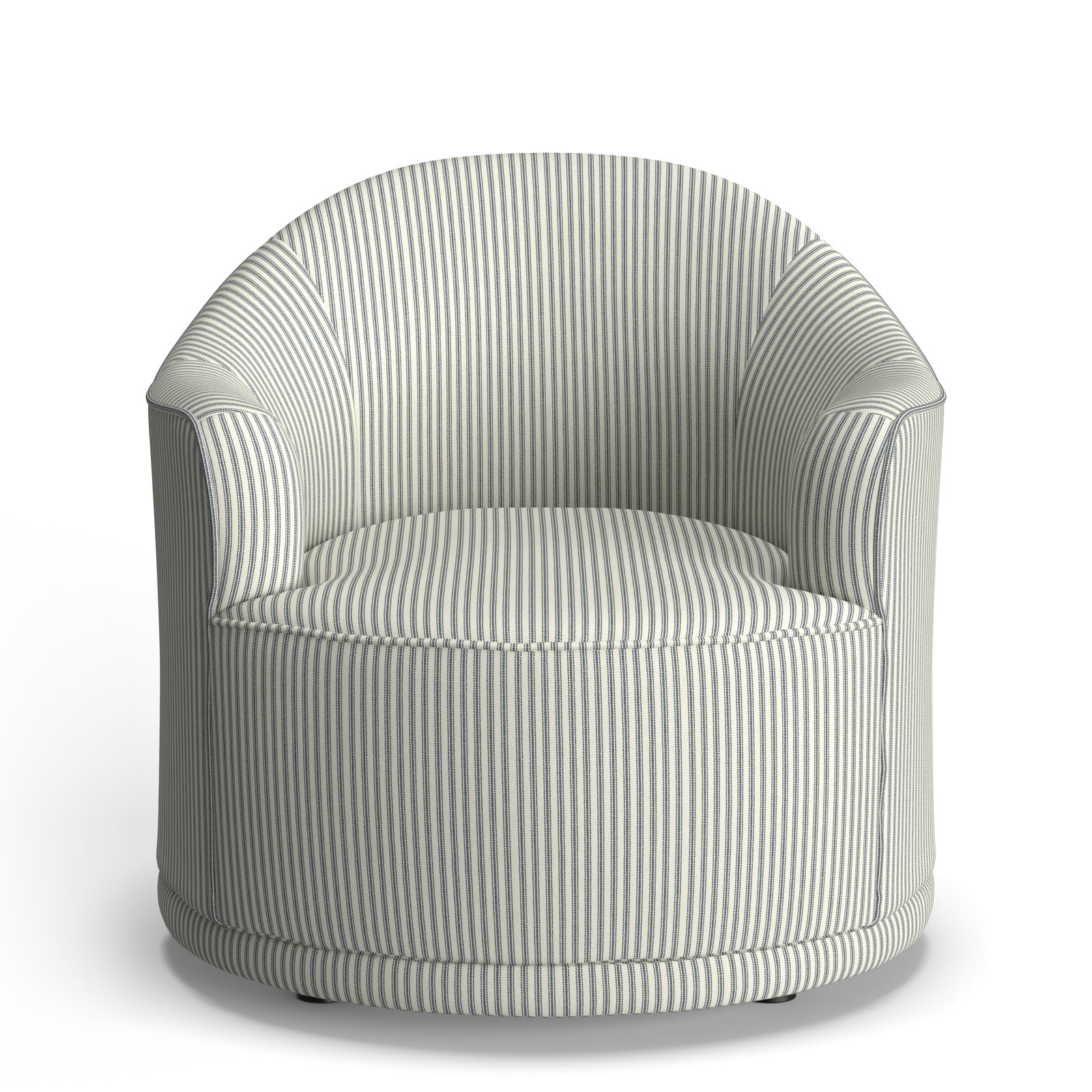 Upholstered Swivel Barrel Chair, Cruise Adrift Woven Stripe