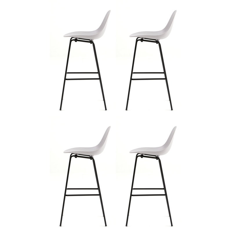 Tabouret de comptoir TA - Noir - Base noire, Tabouret de bar (siège d'une hauteur de 29,5 po), Noir, Gris froid