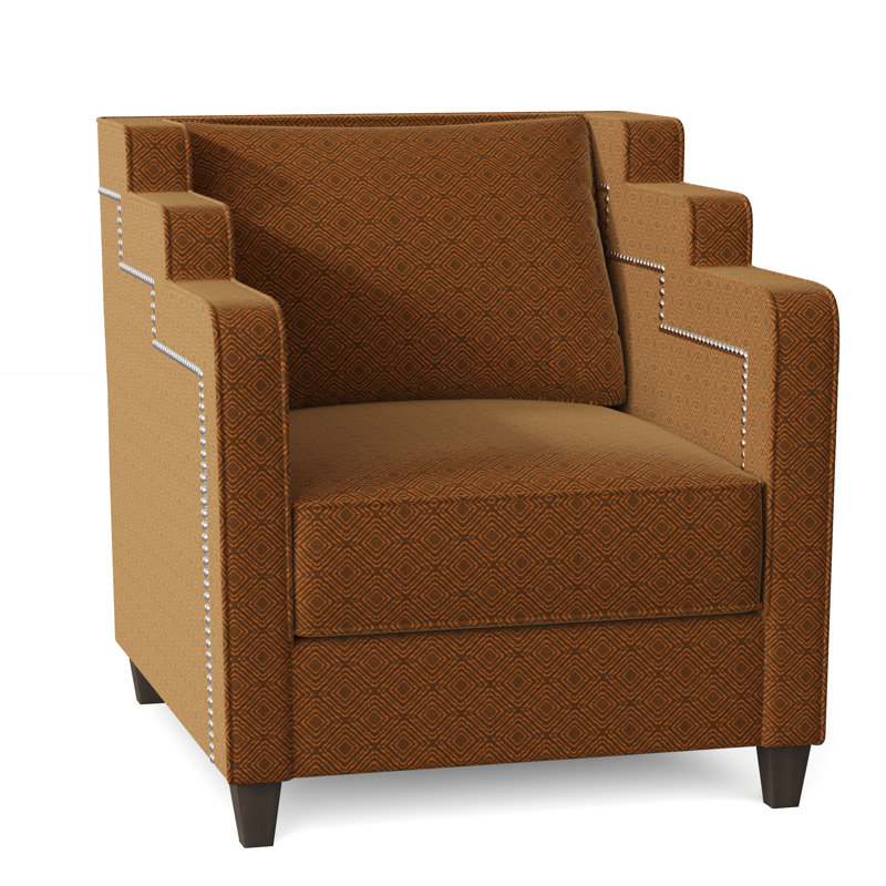 Abbey Armchair, Brown Mahogany, Gigi Orange