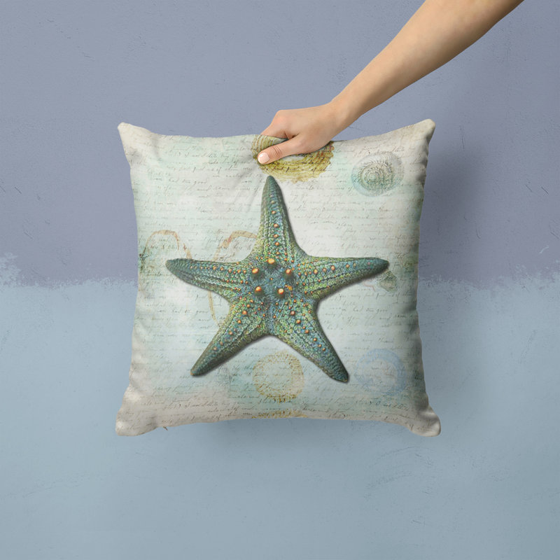 Starfish Outdoor Reversible Throw Pillow, 18" H x 18" W x 5.5" D