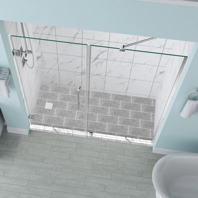 Belmore 62 x 72 Hinged Frameless Shower Door