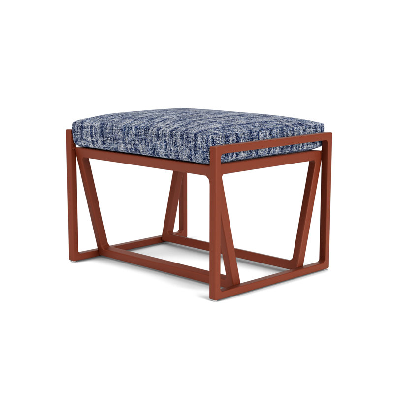 Summit Outdoor Ottoman, Woodland, Visions Cobalt