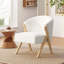 Chaise d'appoint moderne avec revêtement et structure en bois massif, chaise longue minimaliste