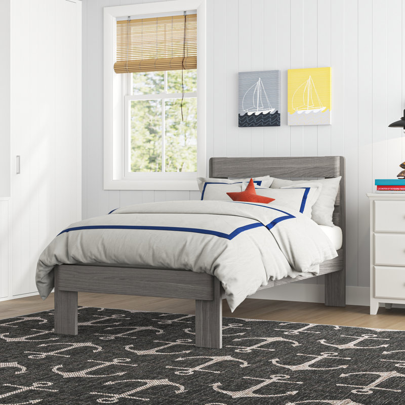  Lit plateforme en bois massif Cyprian Kids, Simple, Driftwood