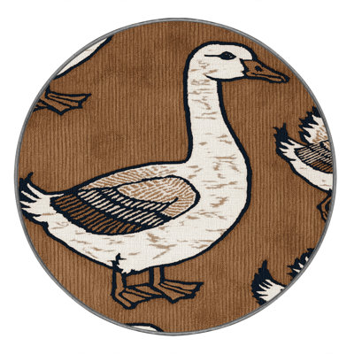 Washable Egyptian Goose Birds Area Rug