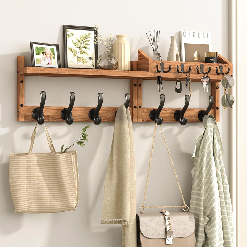 Hanger Rack With Shelf, Brown