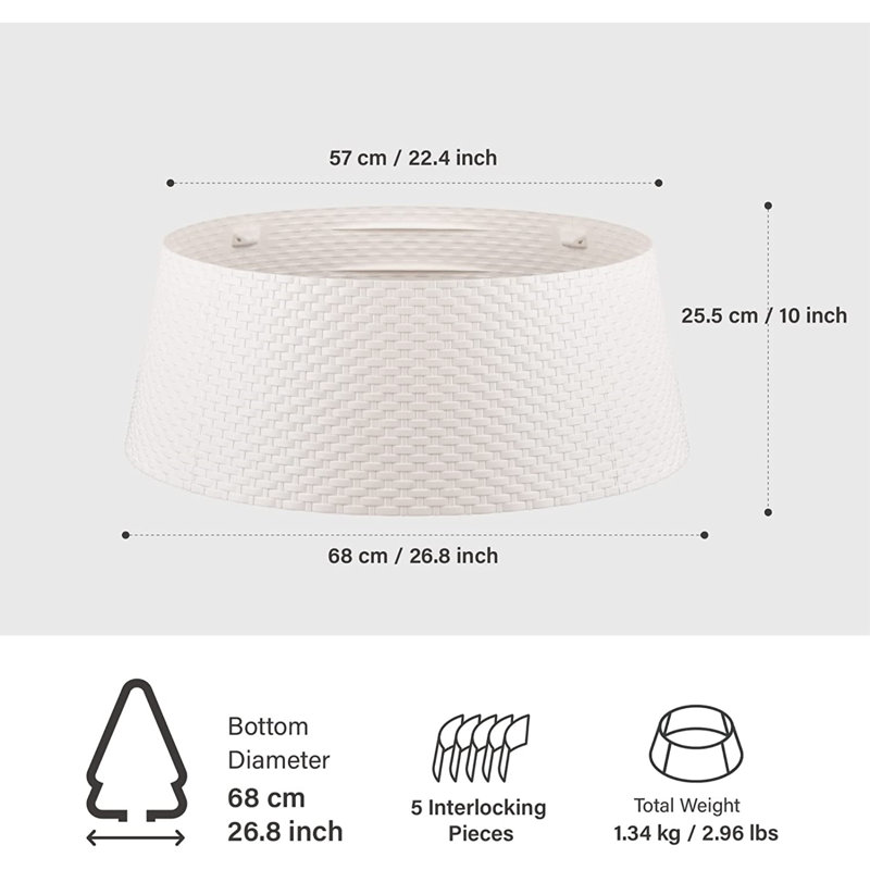 Large White Woven Plastic Christmas Tree Collar