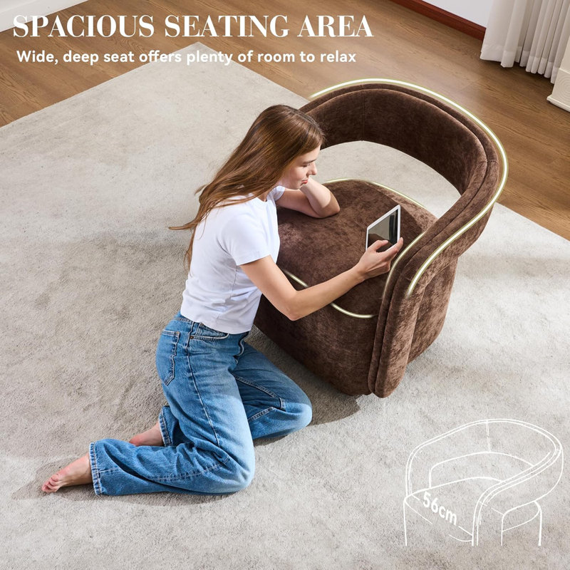 Upholstered Accent Chair, Brown