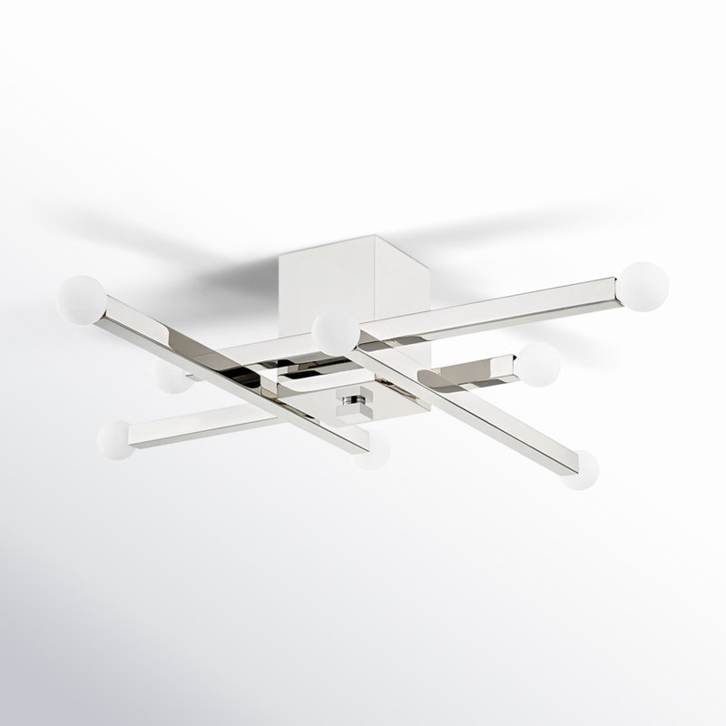 Peary Flush Mount, Polished Nickel