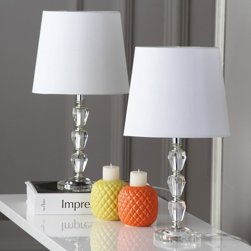 Keya Crystal Table Lamp, White