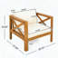 Fauteuil club d'extérieur en bois d'acacia avec coussin (ensemble de 4) - Finition teck, beige-7951608