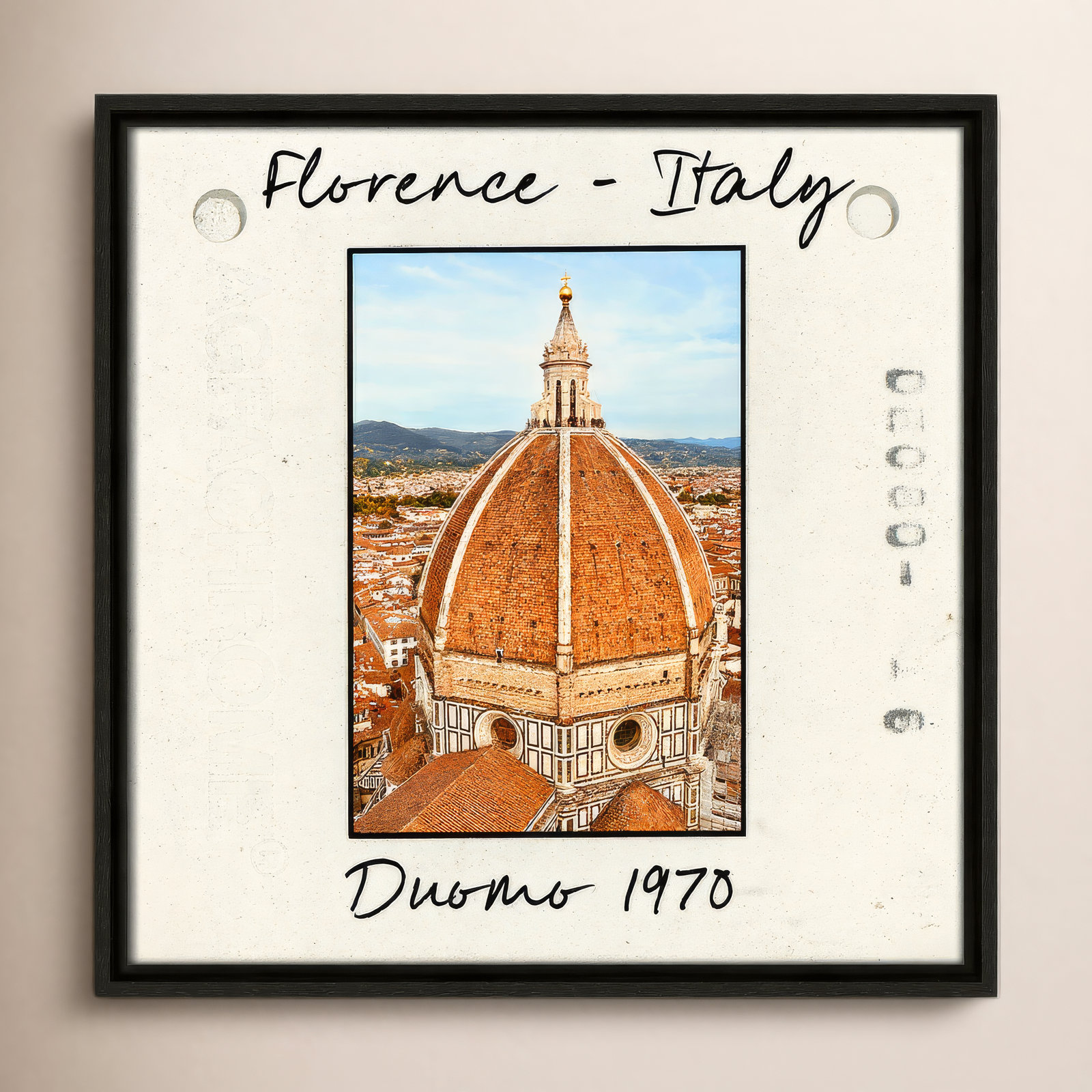 Florence Italy - Duomo Print by Susan Jill, Espresso Floater Framed Canvas, 17.5" H x 17.5" W x 2" D
