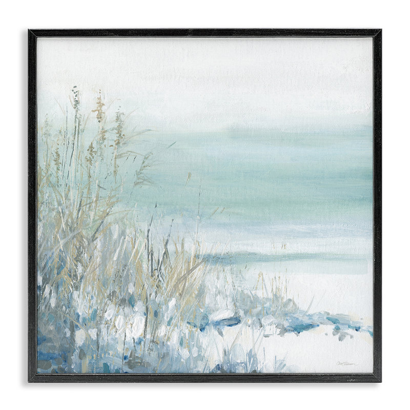 Estampe numérique bord de plage délavée, design par Carol Robinson, Giclée encadrée noir minuit, H 24 po x l 24 po