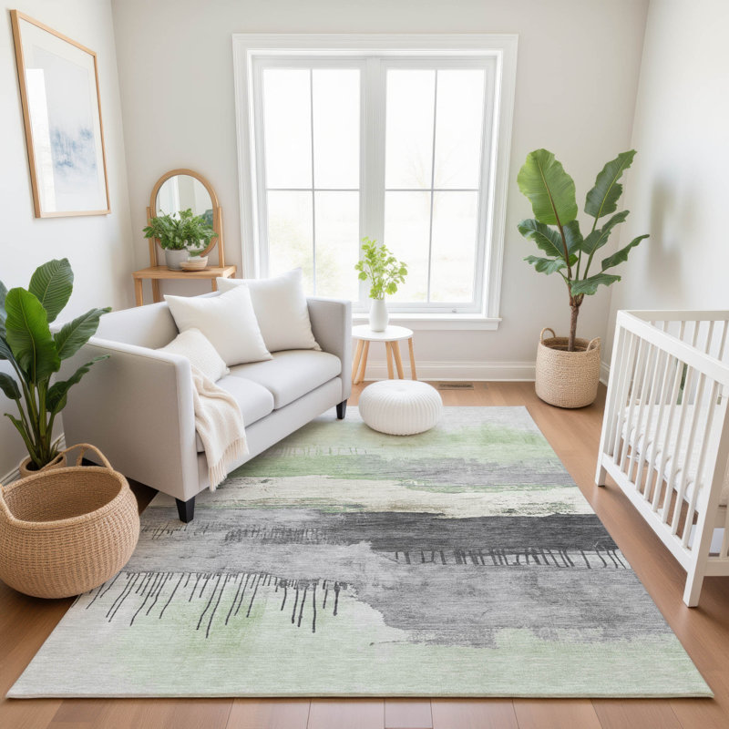 Premium Machine Washable Fairwood AMF1880 Modern Rug, Rectangle 8' x 10'