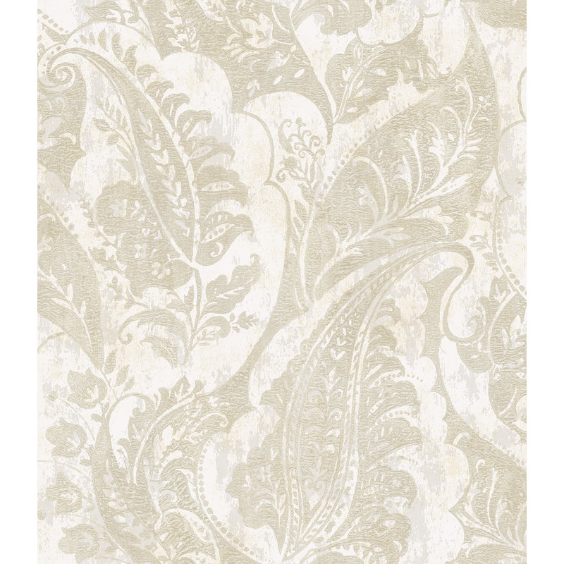 Rouleau de papier peint L 33 pi x l 20,5 po Upton, Perle / brun clair