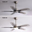 Ventilateur de plafond de 42 po en nickel brossé avec éclairage DEL à intensité variable, moteur CC et télécommande par application pour chambre, salle à manger et salon