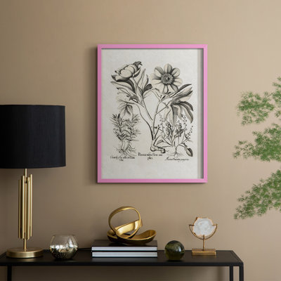 Reproduction florale vintage encadrée Cccxxix - bois massif