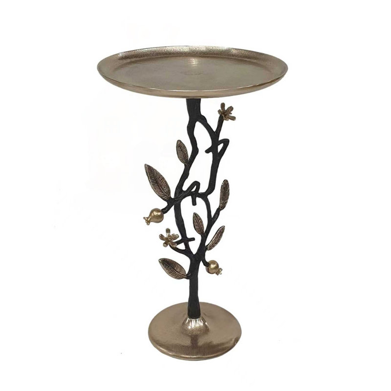 Table d'appoint grenade noire et dorée