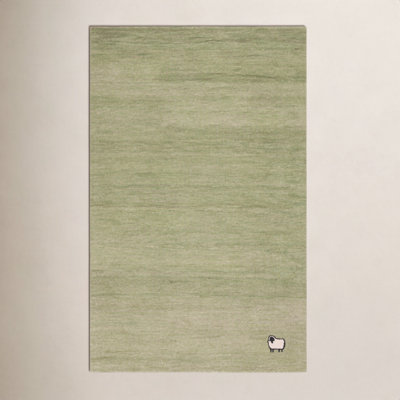 Racheal Light Green Hand-Tufted Wool Rug