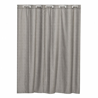 Cubic Hookless Extra Long Shower Curtain Polyester